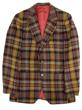 1970s Bold Plaid Vintage Wool Blazer