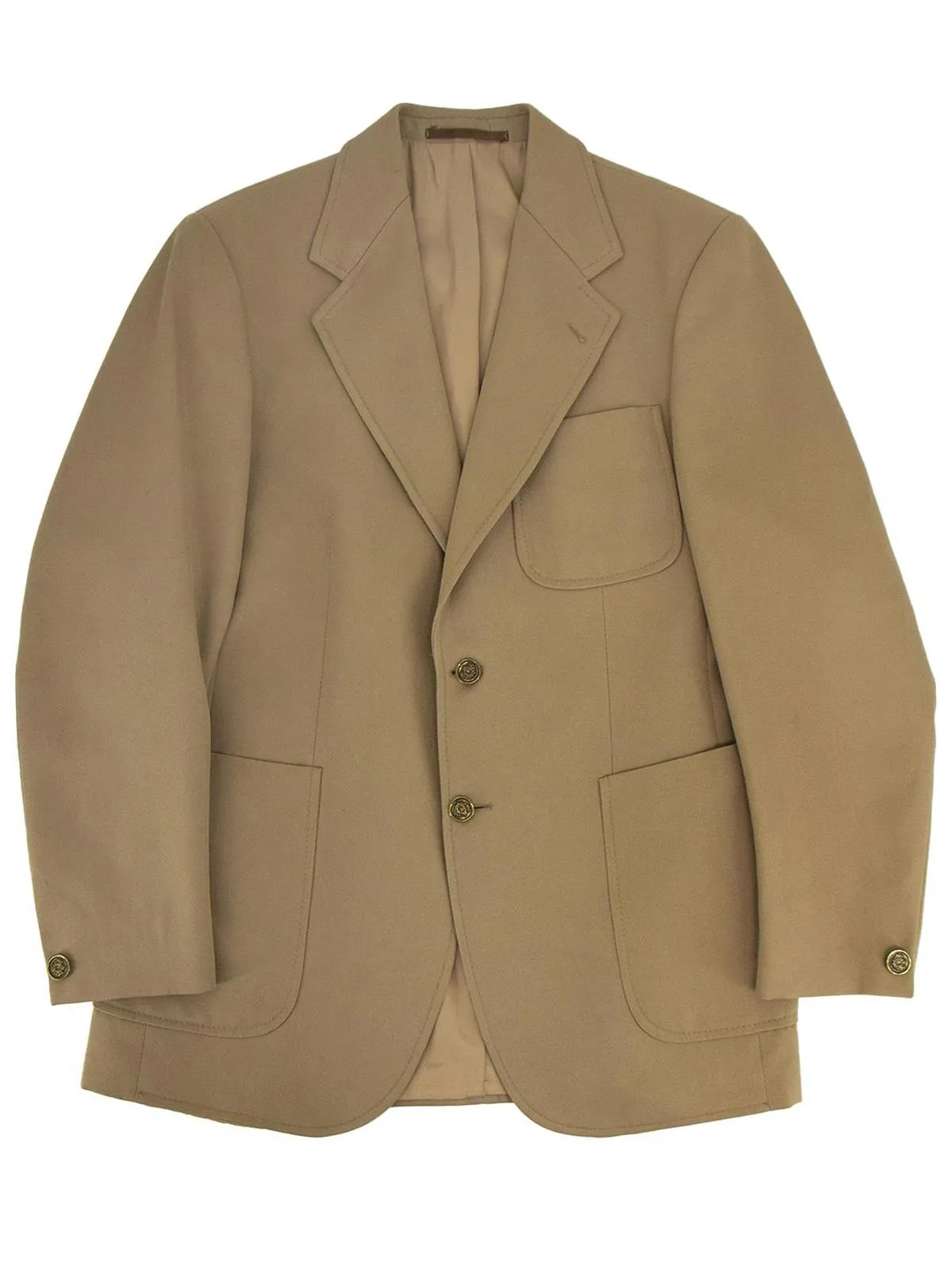 1970s Light Brown Twill Patch Pocket Blazer