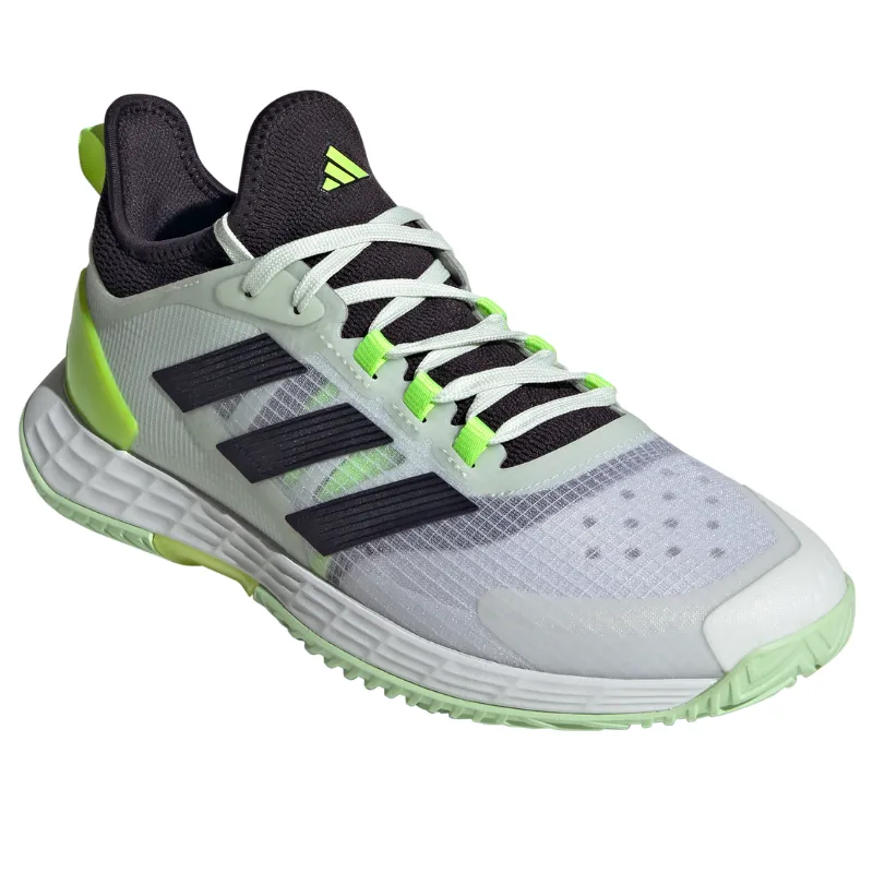 Adidas Adizero Ubersonic 4.1 Tennis Shoes - White/Black/Lucid Lemon