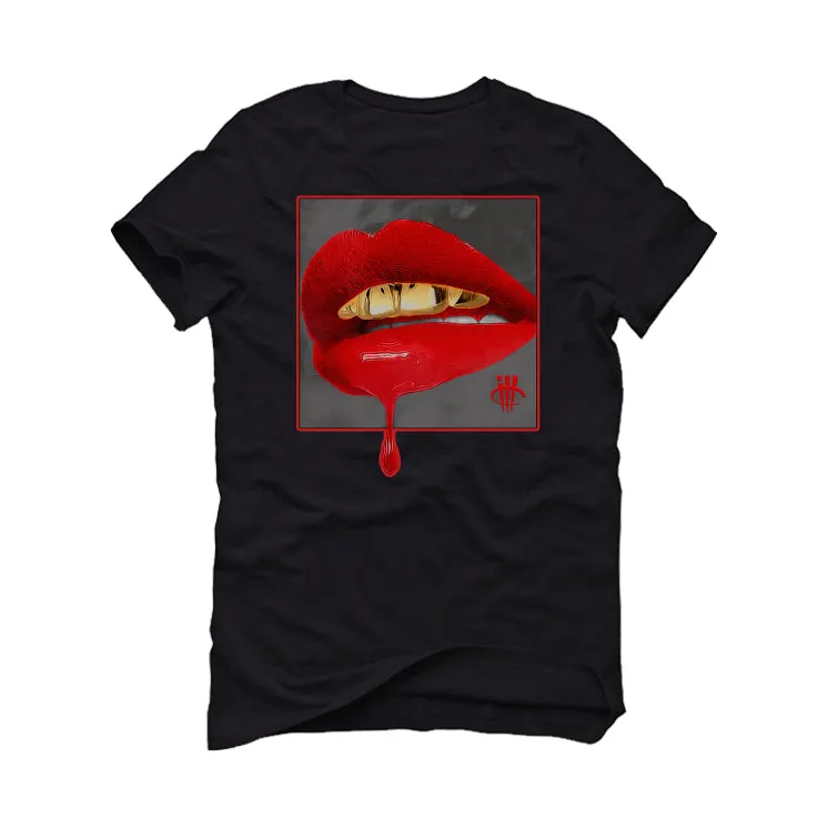 Air Jordan 4 "Red Cement" Black T-Shirt (LIPSTICK)