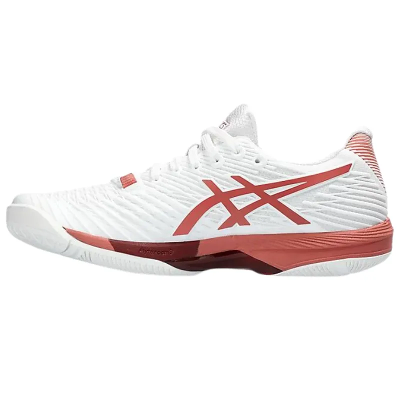 Asics Solution Speed FF 2 Womens Tennis Shoes - White/Light Garnet