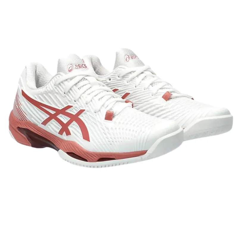 Asics Solution Speed FF 2 Womens Tennis Shoes - White/Light Garnet