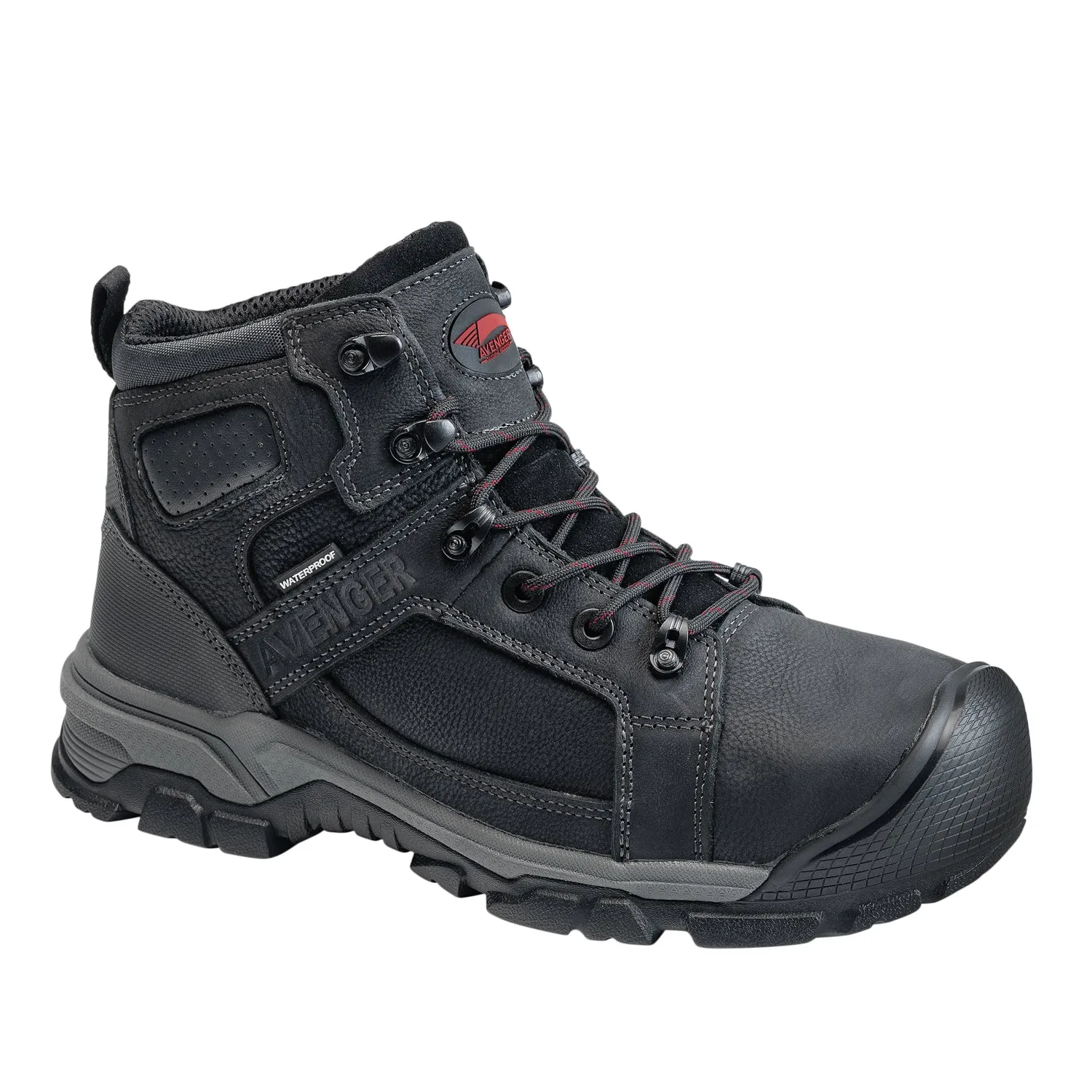 Avenger Mens Ripsaw Mid Black Leather Work Boots