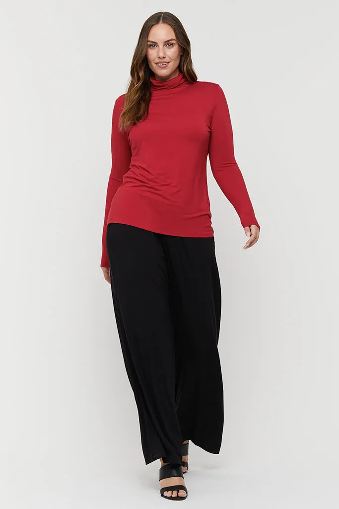 Bamboo Turtle Neck - True Red