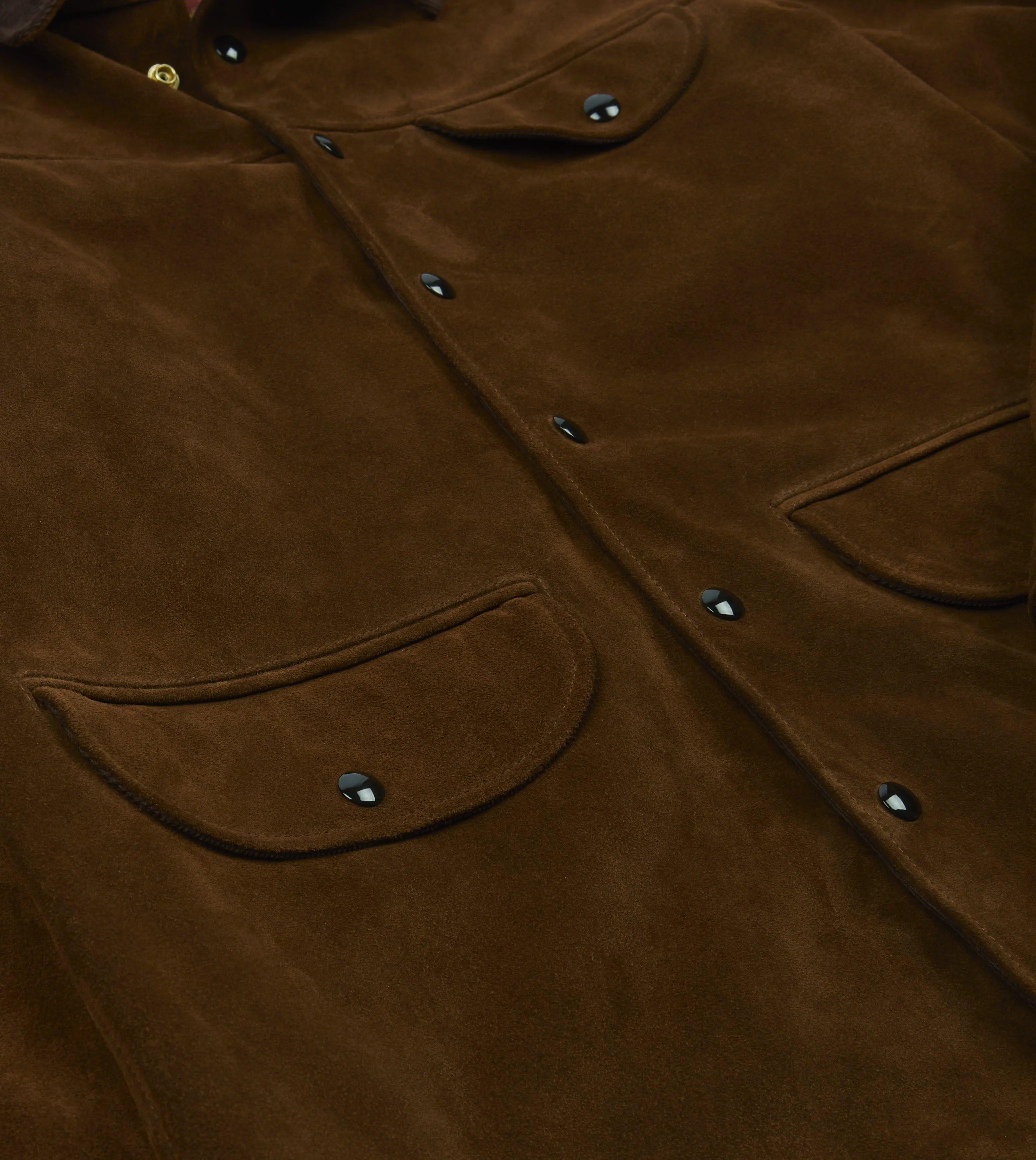 Brown Suede Car Coat with Blanket Lining