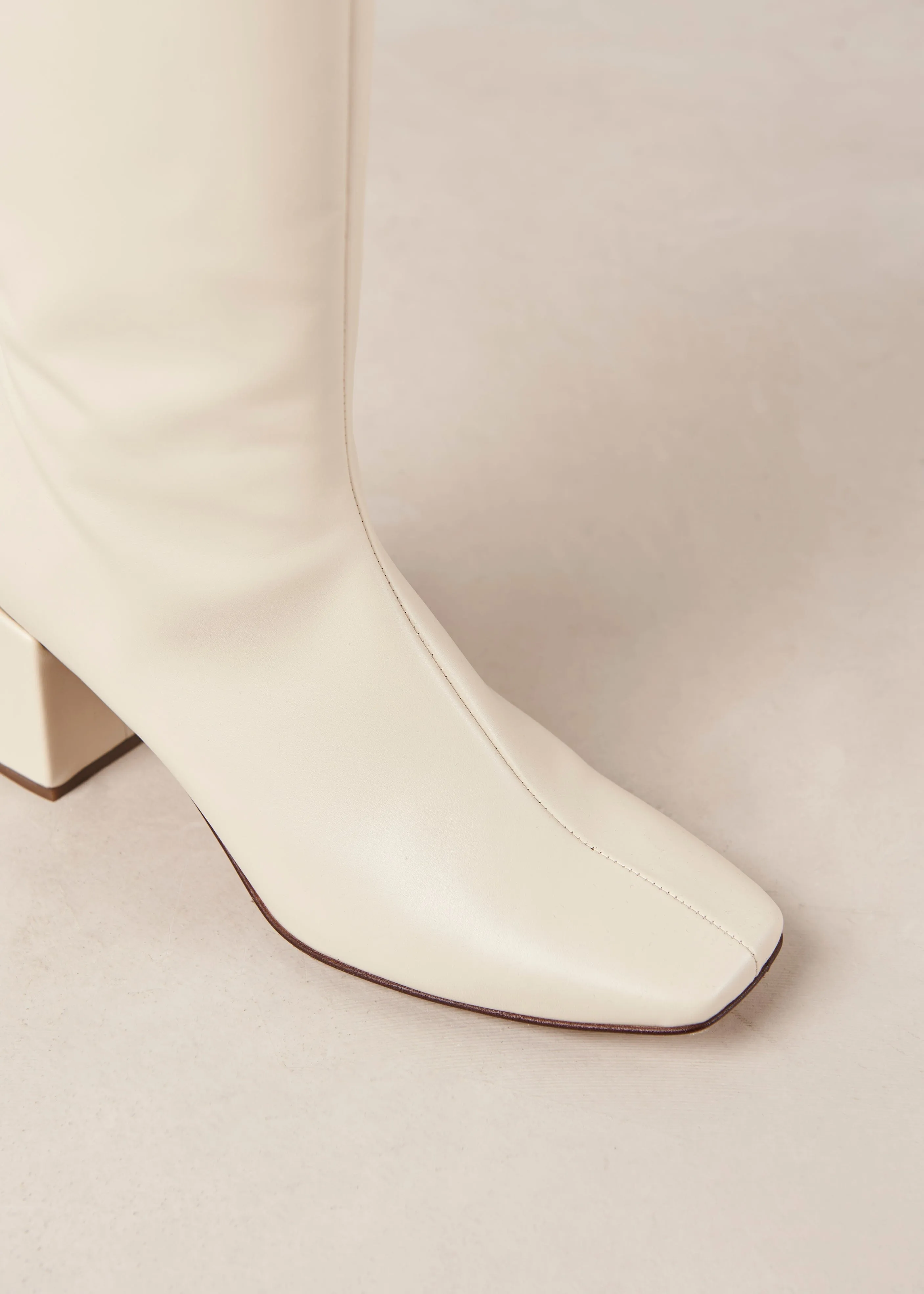 Chalk Warm White Vegan Leather Boots