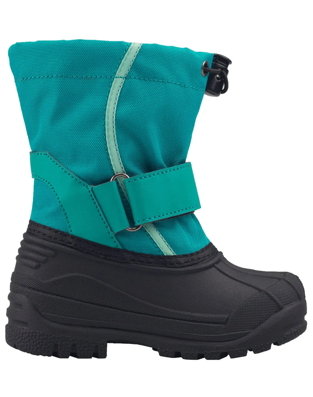 CHILDREN’S VELCRO SNOW BOOTS, TEAL & MINT