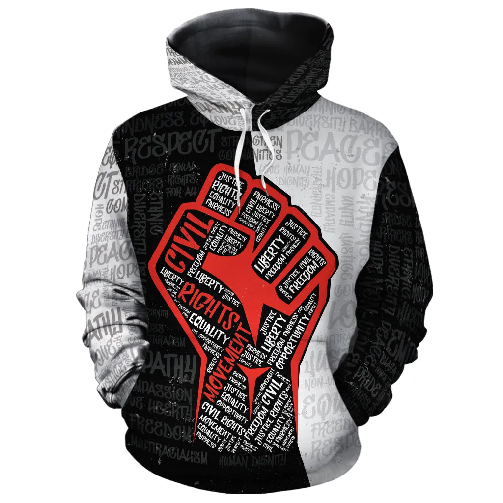 Civil Rights Movement Justice Fist All-over Hoodie