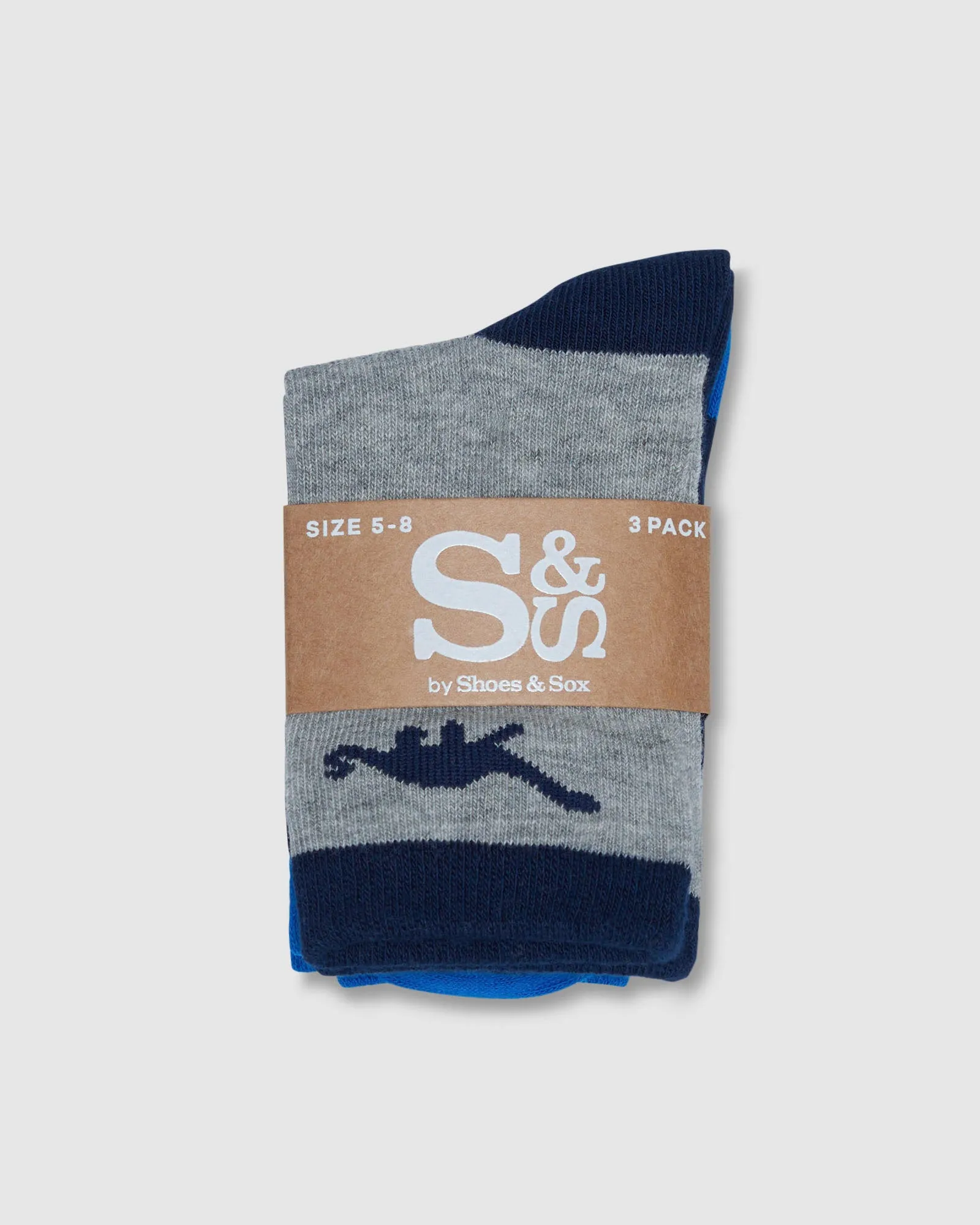 Dinosaur Crew 3 Pack Navy/Grey