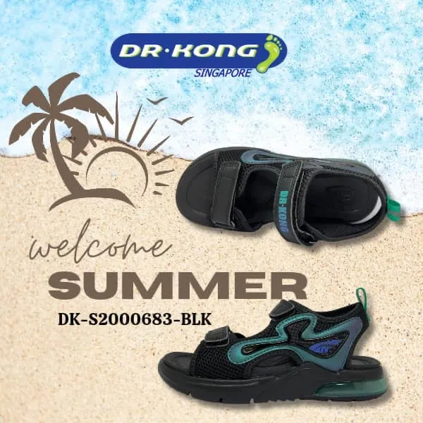 DR.KONG KIDS  TOTAL CONTACT SANDALS DK-S2000683-BLK(RP : $119)