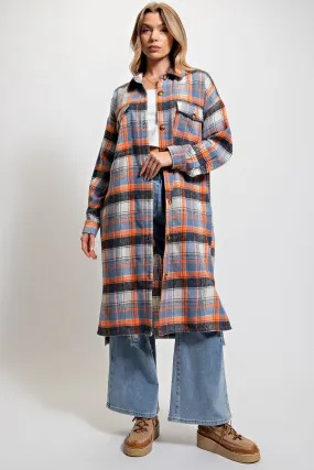 Easel Plaid Button Down Jacket/Coat