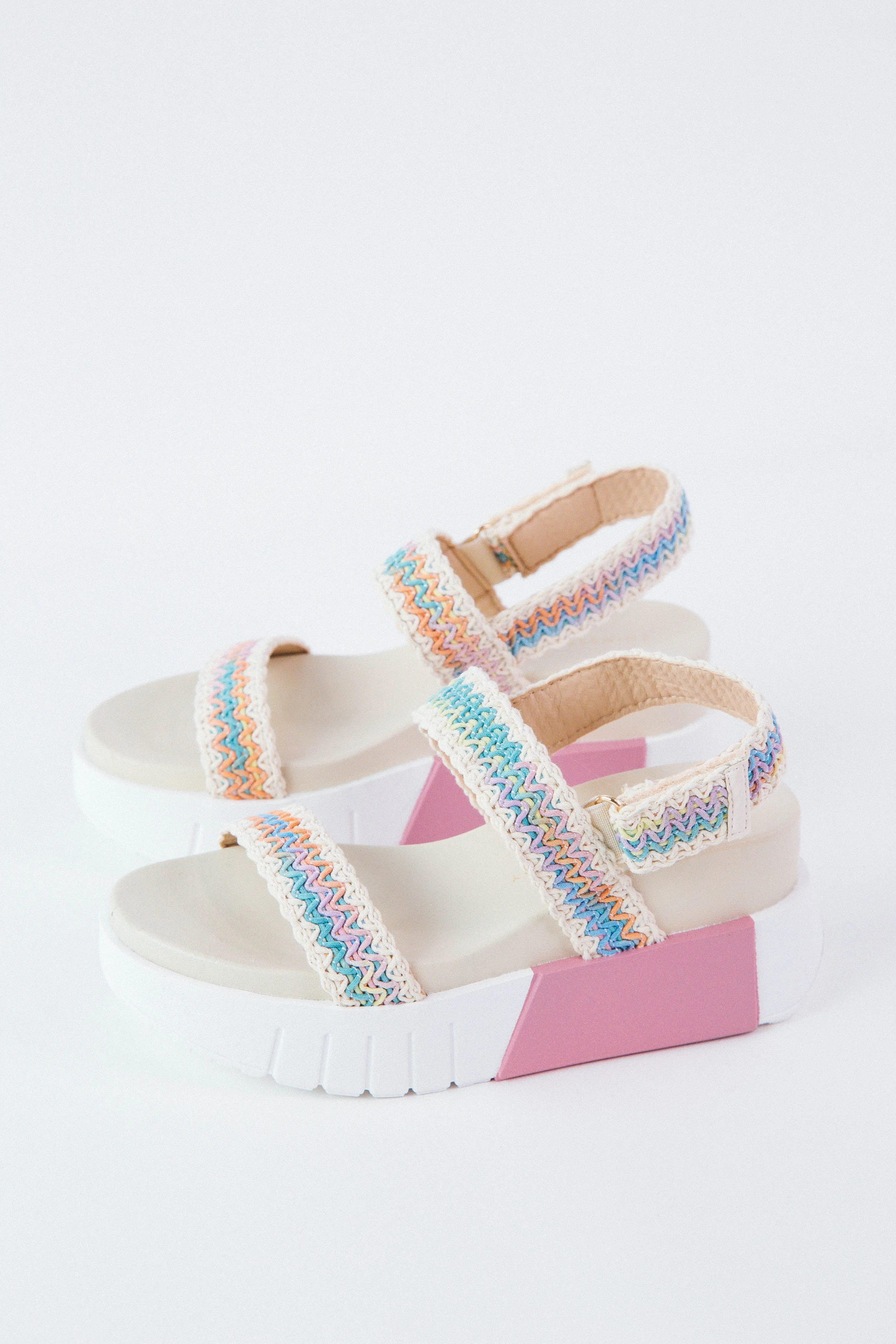 Egan Crochet Platform Sandal, Pink Multi | Chinese Laundry