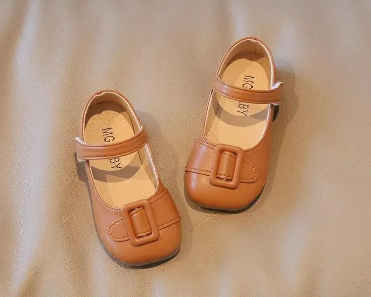 Fashionable Little Girl's Soft Buckle Leather Casual Shoes: G08116 For Children's