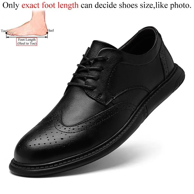 FC147 Italian Design Black Leather Men's Casual Shoes