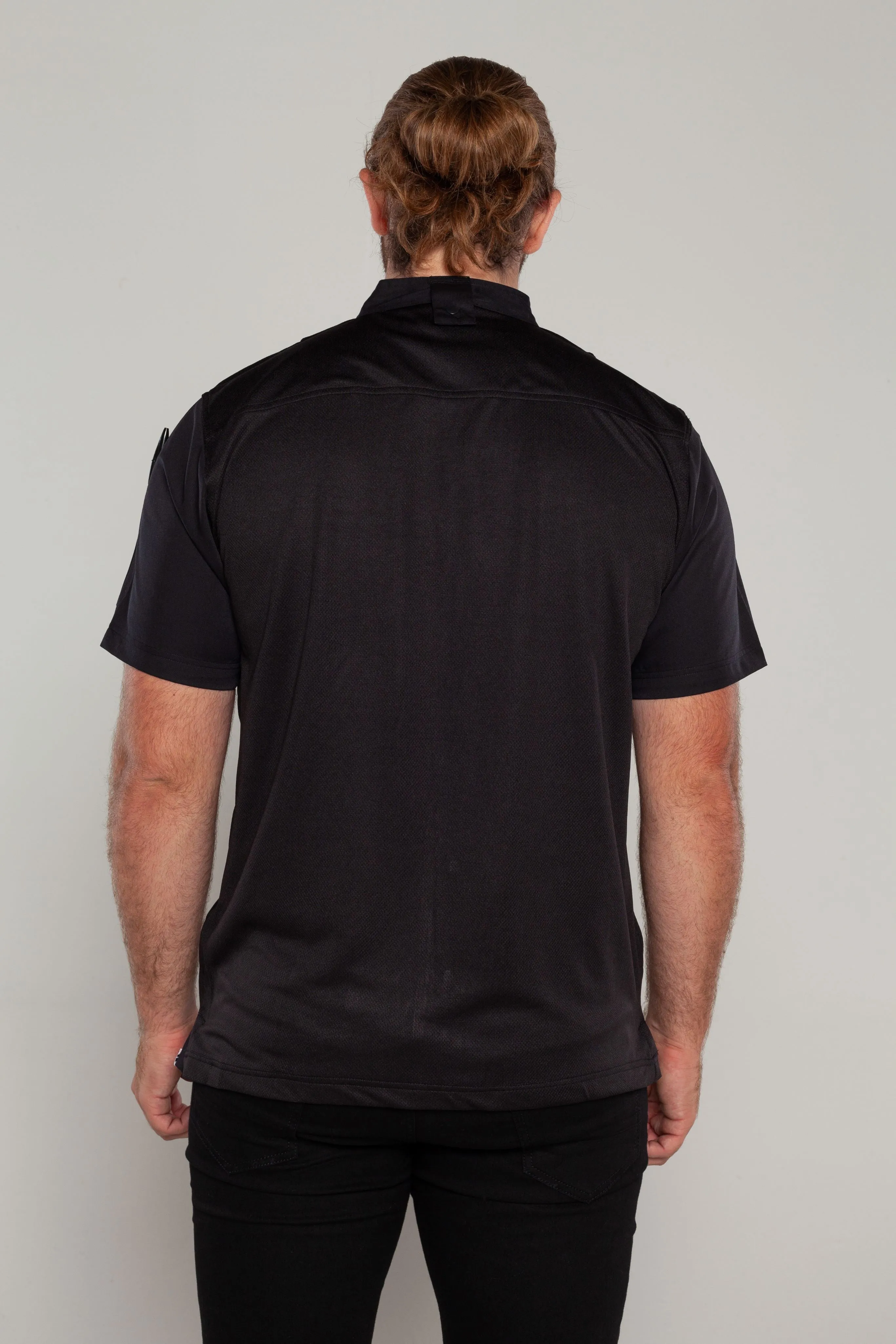 Flinders Black Chef jackets with Cool-vent