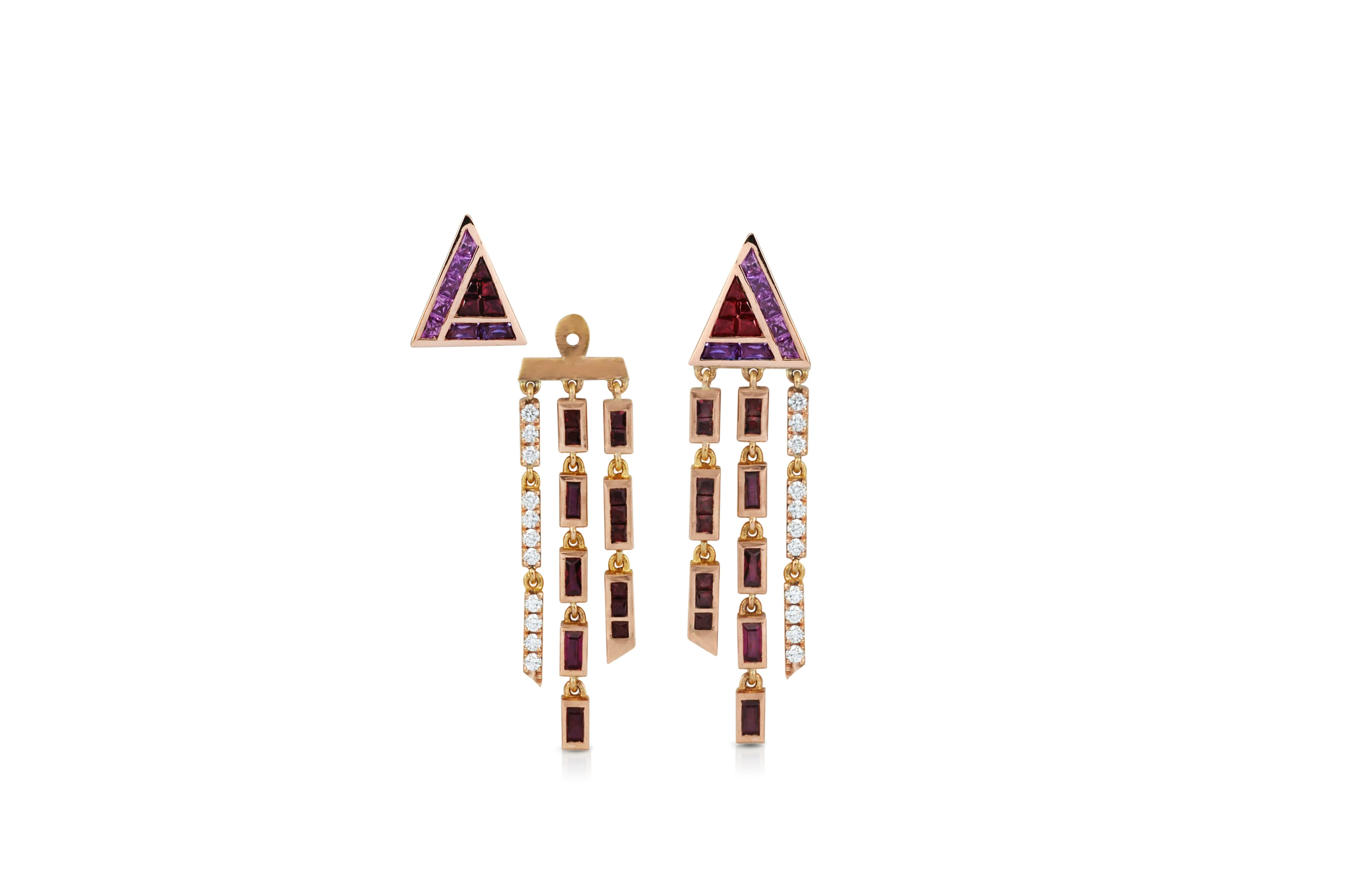 GeoArt Back to Basics Trillion Puzzle Fringe Earrings