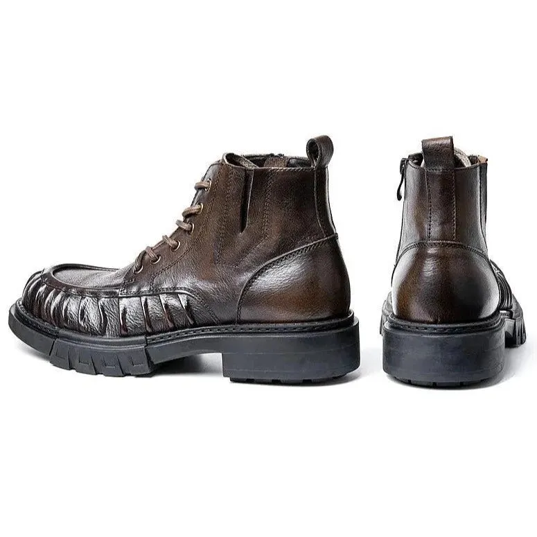 Men's Casual Shoes - British Style Retro Ankle Boots (QD1232)