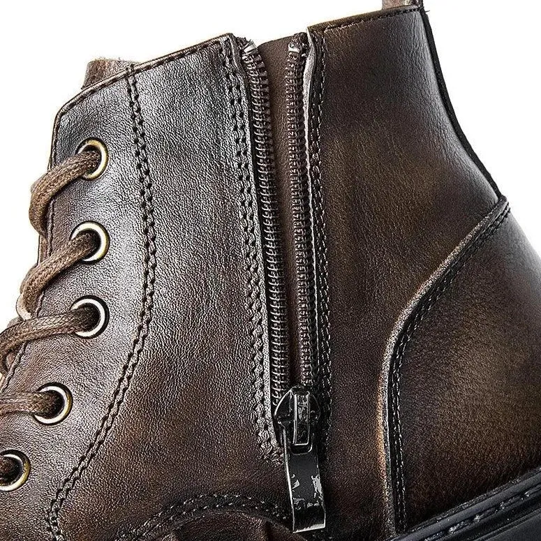 Men's Casual Shoes - British Style Retro Ankle Boots (QD1232)