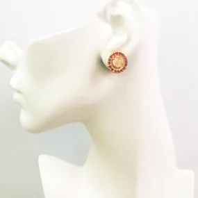 Moonstone & Rhodolite Earring Jacket Separates Earrings