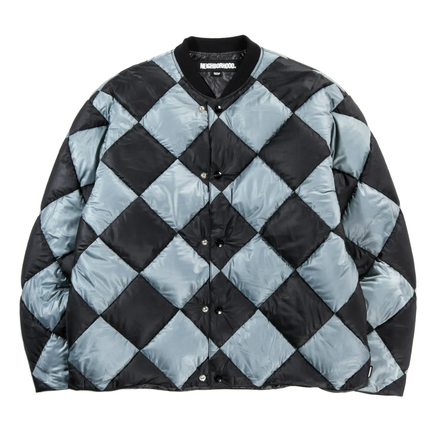 NEIGHBORHOOD CHECKER DOWN JACKET GRAY