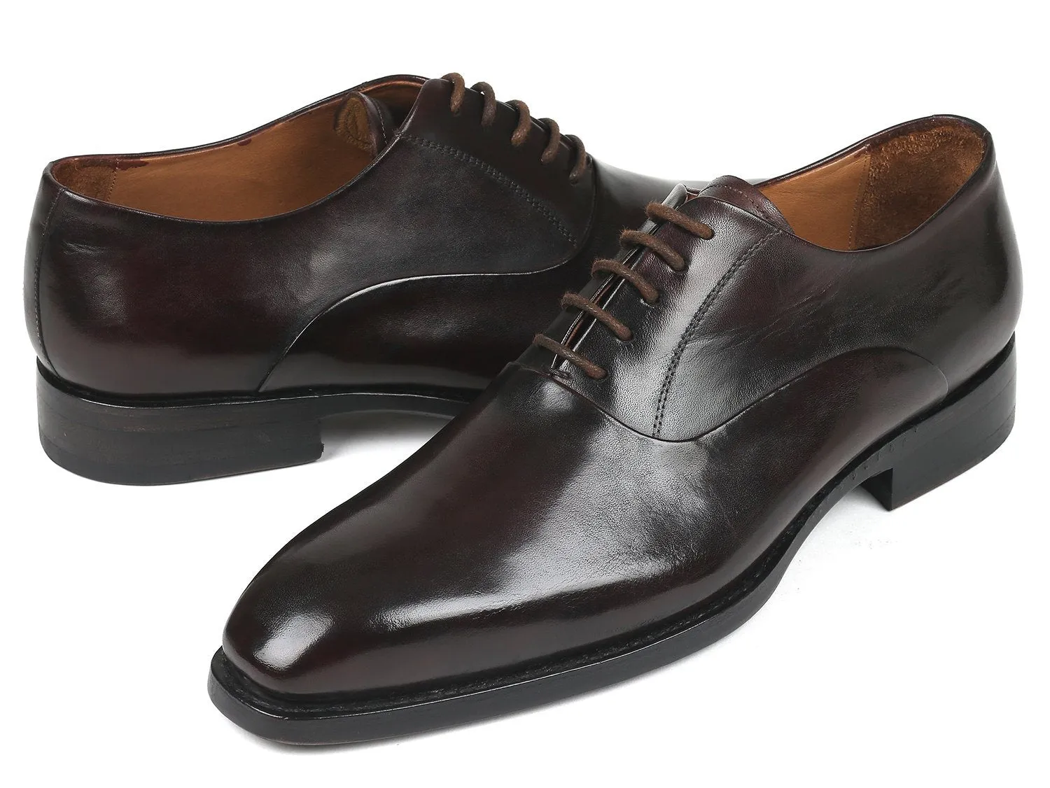 Paul Parkman Men's Plain Toe Oxfords Brown (ID#5661-BRW)