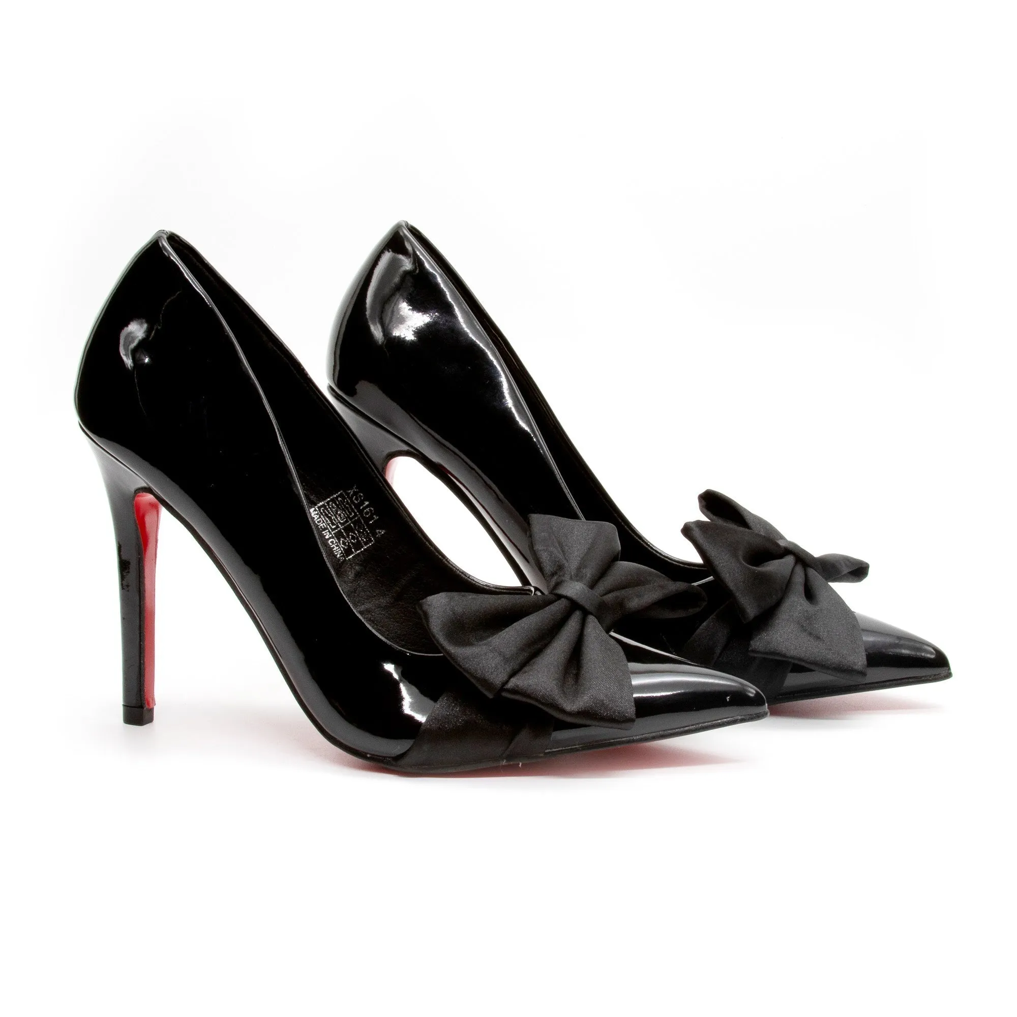 Pointed Toe Bow Knot Glossy High Heel