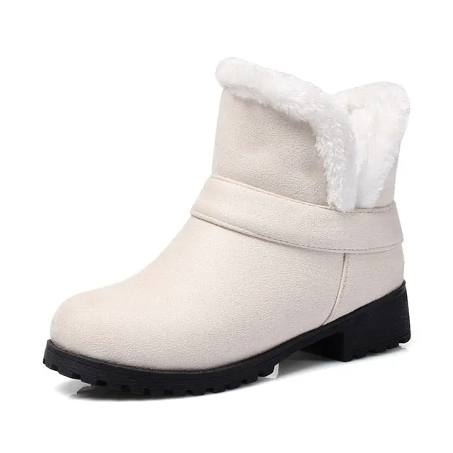 square heels snow boots ankle boots