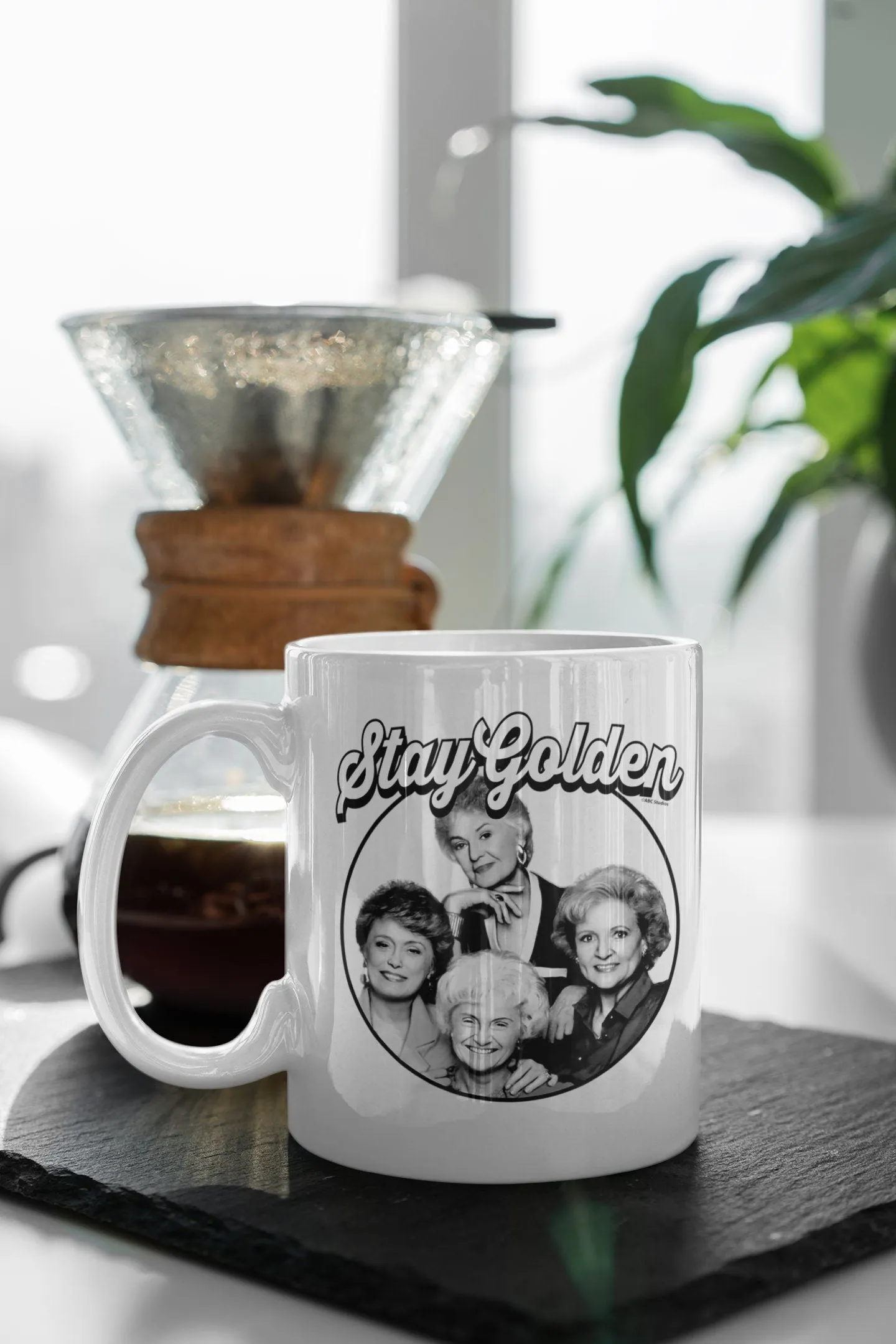 Stay Golden Black and white design . Shirts, mugs, dog bandanas, hoodies, socks,  Golden girls tribute.