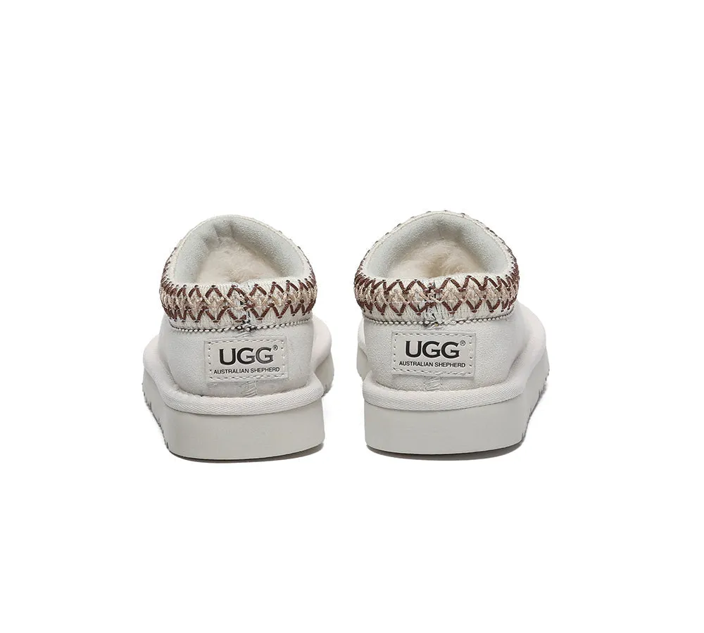 UGG AUSTRALIAN SHEPHERD Kids Sheepskin Wool Ankle Tazzy Slippers Hippie